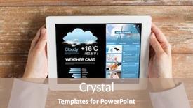  Presentation with meteorology - Beautiful PPT theme featuring business meteorology people and technology backdrop and a coral colored foreground