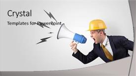  Presentation with youth leadership greenboard young - Amazing PPT theme having business metrics - young architect constructor yelling backdrop and a  colored foreground