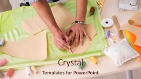  Presentation with workshop - Beautiful presentation featuring business model elearning - young handsome tailor working backdrop and a lemonade colored foreground