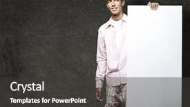  Presentation with wall - Theme consisting of business model presentation - portrait of young man smiling background and a dark gray colored foreground