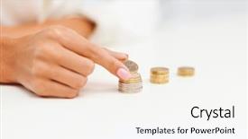  Presentation with hand saving - Theme having business and money saving concept background and a white colored foreground