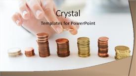  Presentation with hand saving - Presentation consisting of business and money saving concept background and a lemonade colored foreground