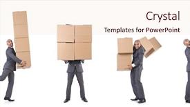  Presentation with photo collage for company behind the scen - Presentation theme consisting of business moving - collage of photos with man background and a lemonade colored foreground