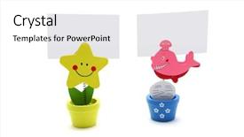  Presentation with business card - Audience pleasing presentation theme consisting of business name card on holder backdrop and a white colored foreground