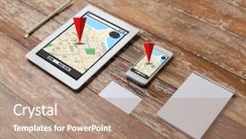  Presentation with navigation - Slide deck featuring close up of notebook tablet background and a coral colored foreground