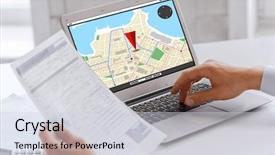  Presentation with navigation - Theme with business navigation technology and people background and a sky blue colored foreground