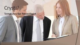  Presentation with negotiation - Colorful theme enhanced with business negotiation backdrop and a coral colored foreground