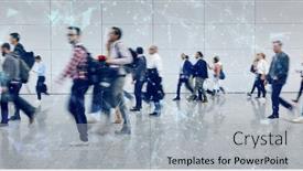  Presentation with network - Presentation theme consisting of business-network-and-connection-concept background and a light gray colored foreground