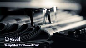  Presentation with newspapers - Slides having business news - glasses on stack of newspapers background and a wine colored foreground