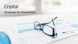  Presentation with statistics - Colorful slide deck enhanced with business objects and statistics concept backdrop and a lemonade colored foreground