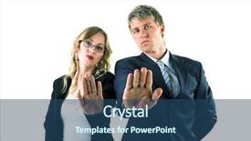  Presentation with complete - Theme enhanced with business obstacles - complete rejection expressed by two background and a ocean colored foreground