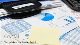  Presentation with bookkeeping - Cool new slide set with business-office-desk-closeup-financial backdrop and a cream colored foreground