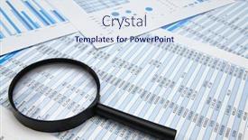  Presentation with bookkeeping - Presentation with business-office-desk-closeup-financial background and a sky blue colored foreground