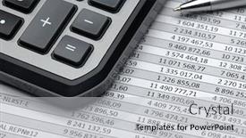  Presentation with business office desk - Presentation theme enhanced with business-office-desk-closeup-financial background and a light gray colored foreground