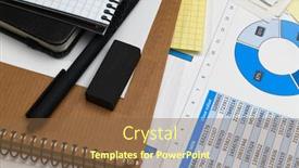  Presentation with bookkeeping - Audience pleasing presentation theme consisting of business-office-desk-closeup-financial backdrop and a tawny brown colored foreground