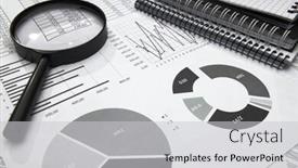  Presentation with bookkeeping - Colorful presentation theme enhanced with business-office-desk-closeup-financial backdrop and a light gray colored foreground