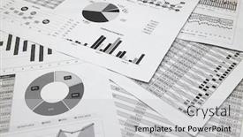  Presentation with bookkeeping - Colorful presentation theme enhanced with business-office-desk-closeup-financial backdrop and a light gray colored foreground