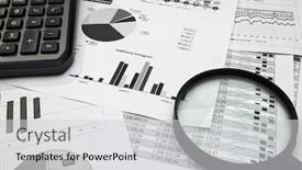  Presentation with bookkeeping - Colorful slide deck enhanced with business-office-desk-closeup-financial backdrop and a light gray colored foreground