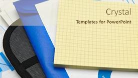  Presentation with bookkeeping - PPT theme having business-office-desk-closeup-financial background and a cream colored foreground