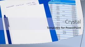  Presentation with bookkeeping - Colorful presentation design enhanced with business-office-desk-closeup-financial backdrop and a lemonade colored foreground