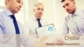  Presentation with people - Beautiful presentation featuring business office and people concept backdrop and a  colored foreground