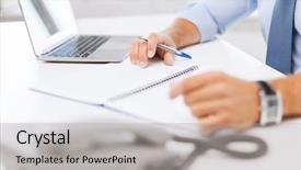  Presentation with education - Cool new PPT theme with business office school and education backdrop and a  colored foreground