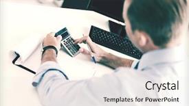  Presentation with business calculator - Audience pleasing theme consisting of business office school and education backdrop and a  colored foreground