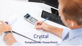  Presentation with business calculator - Presentation theme consisting of business office school and education background and a  colored foreground