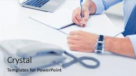  Presentation with education - Presentation enhanced with business office school and education background and a light blue colored foreground