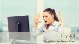  Presentation with crisis - Slides with business office school problem crisis background and a sky blue colored foreground