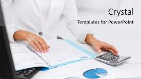  Presentation with business report - Presentation theme having business office tax school background and a white colored foreground