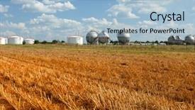  Presentation with petrochemical - Beautiful presentation featuring business oil gas - petrochemical industry backdrop and a light blue colored foreground