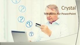  Presentation with online banking - Audience pleasing presentation theme consisting of business online banking internet shopping backdrop and a cream colored foreground