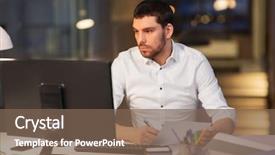  Presentation with blue and orange business people - Theme consisting of business overwork deadline and people background and a violet colored foreground