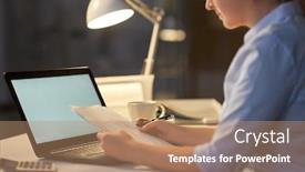  Presentation with dark night - Colorful presentation design enhanced with business-overwork-deadline-and-people backdrop and a coral colored foreground