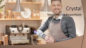  Presentation with bakery - Theme with business owner in his bakery background and a coral colored foreground