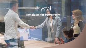  Presentation with business partner - Beautiful presentation featuring business partner shake hands on meetinig in modern office building backdrop and a gray colored foreground