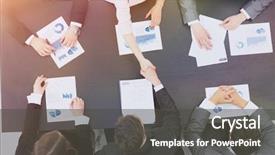  Presentation with conclusion - Cool new PPT theme with business partners after the conclusion backdrop and a  colored foreground