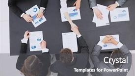  Presentation with conclusion - Slides featuring business partners after the conclusion background and a  colored foreground