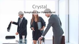  Presentation with partners - Slides with business-partners-are-preparing background and a pink colored foreground