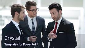  Presentation with joint - Presentation design consisting of business partners discussing a joint project background and a wine colored foreground