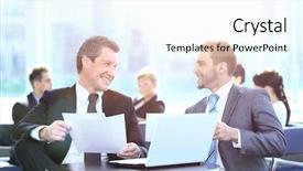  Presentation with project - Amazing PPT layouts having business partners discussing a new backdrop and a white colored foreground