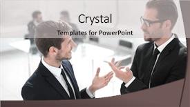  Presentation with perspectives - PPT layouts having business partners discussing new perspectives background and a light gray colored foreground