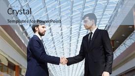  Presentation with partners - Cool new slides with business partners handshaking after making backdrop and a  colored foreground