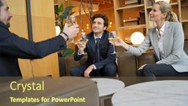  Presentation with business hotel - PPT theme featuring business-partners-having-a-drink background and a violet colored foreground