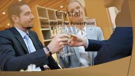  Presentation with business hotel - Slide deck having business-partners-having-a-drink background and a gold colored foreground