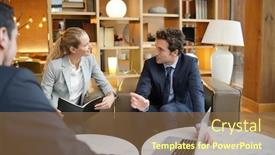  Presentation with business hotel - Cool new theme with business-partners-meeting-client backdrop and a tawny brown colored foreground