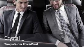  Presentation with luxury car - Slides consisting of business partners sitting in a luxury car background and a dark gray colored foreground