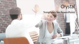  Presentation with project - Presentation theme having business partners starting a new background and a  colored foreground