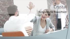  Presentation with partners - Colorful slide deck enhanced with business partners starting a new project backdrop and a light gray colored foreground